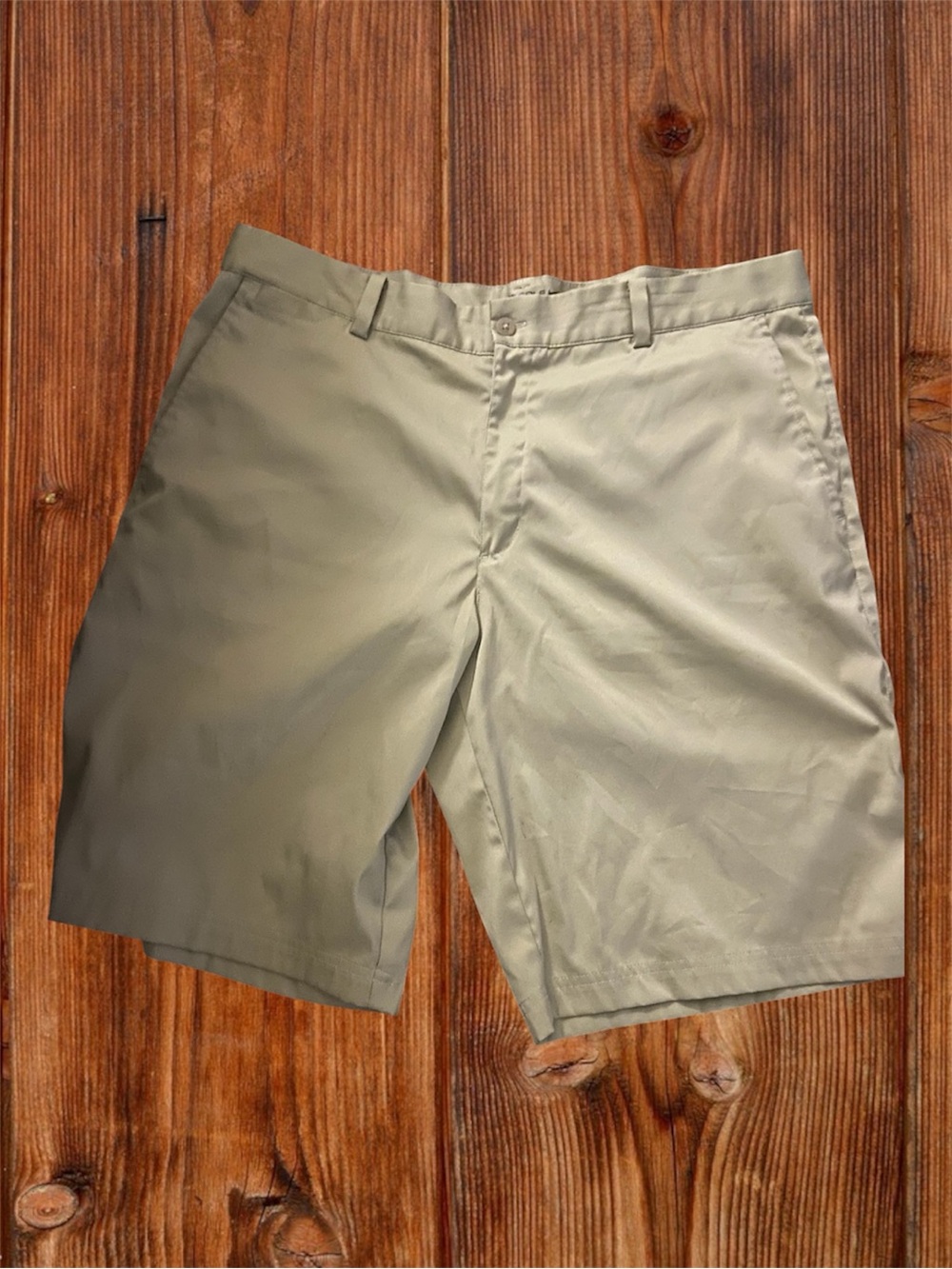 Nike Men's Khaki Flat-Front Performance Shorts